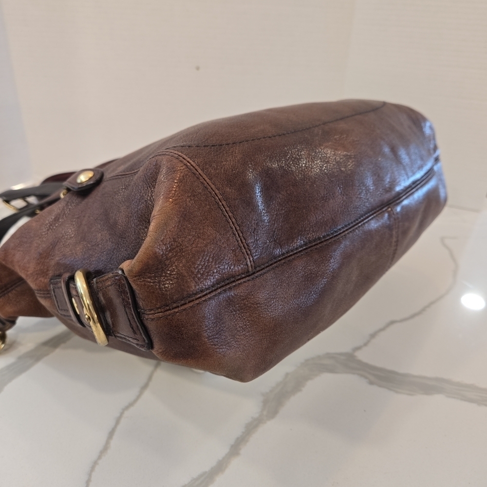 VTG Coach Madison Claire Large Brown Leather Satchel Shoulder Bag 12935 - Picture 10 of 16